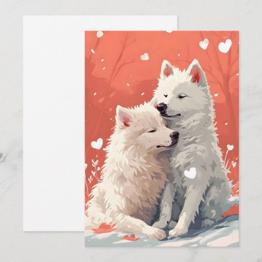 Samoyed Valentijnsdag  Feestdagenkaart (Voorkant / Achterkant)