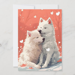 Samoyed Valentijnsdag Feestdagenkaart