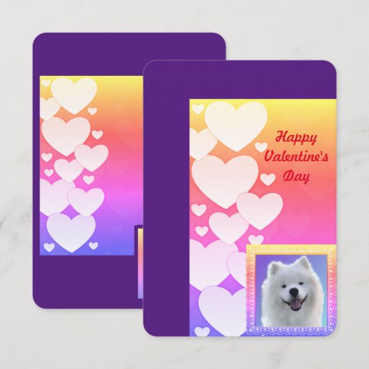 Samoyed Valentijnsdag Flat Hartelijk dank Bedankkaart (Voorkant / Achterkant)