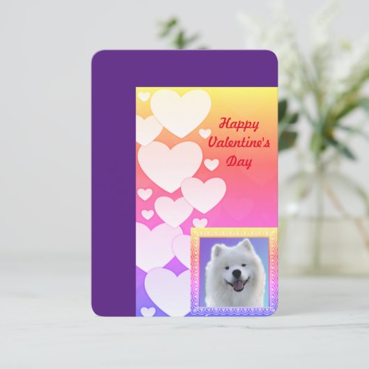 Samoyed Valentijnsdag Flat Hartelijk dank Bedankkaart (Staand voorkant)