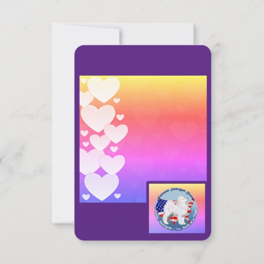 Samoyed Valentijnsdag Flat Hartelijk dank Bedankkaart (Achterkant)