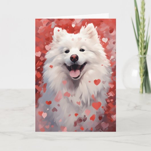 Samoyed Valentijnsdag Kaart (Voorkant)