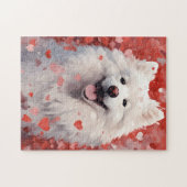 Samoyed Valentijnsdag Legpuzzel (Horizontaal)