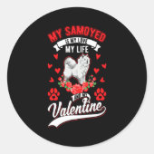 Samoyed Valentines Day Samoyed 1  Ronde Sticker (Voorkant)