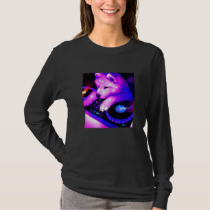 Samoyed Vaporwave DJ-hond  Esthetische Vrouwen Jon T-shirt