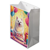 Samoyed Verjaardagsfeest Medium Cadeauzakje (Achterkant Gekanteld)