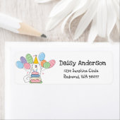 Samoyed verjaardagsfeestje retour adres label (Insitu)