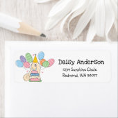 Samoyed verjaardagsfeestje retour adres label (Insitu)