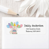 Samoyed verjaardagsfeestje retour adres label (Insitu)