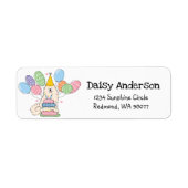 Samoyed verjaardagsfeestje retour adres label (Voorkant)