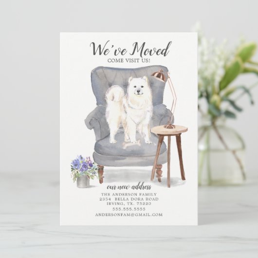 Samoyed | Verplaatsingsaankondiging Aankondiging (Staand voorkant)