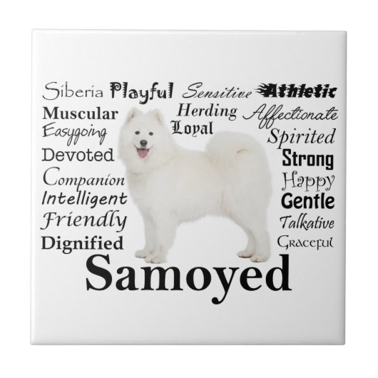 Samoyed vertrekt keramische tegel tegeltje (Voorkant)