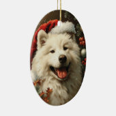 Samoyed Vintage Kerstmis Keramisch Ornament (Rechts)