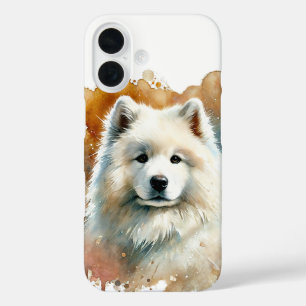 Samoyed Waterverf Art iPhone 16 Hoesje