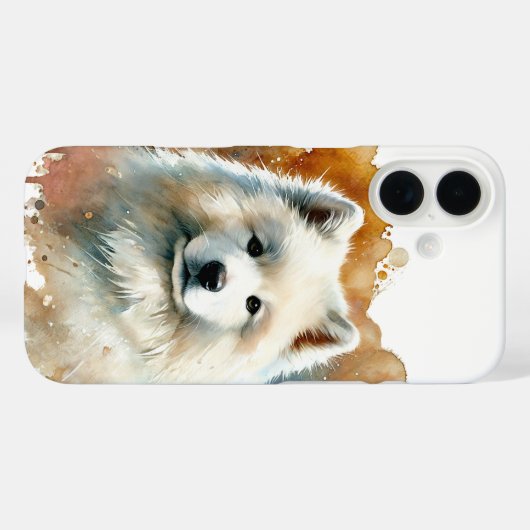 Samoyed Waterverf Art Case-Mate iPhone Case (Achterkant (horizontaal))