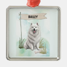Samoyed Waterverf Gepersonaliseerde Hond