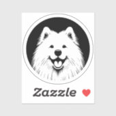 Samoyed White Pop Art Classic Chic Sammie Smile Sticker (Vel)