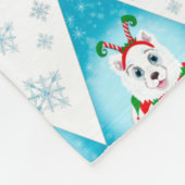 Samoyed Winter Holiday Diamond Pattern Fleece Deken (Hoek)