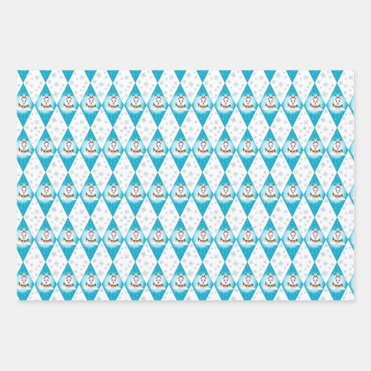 Samoyed Winter Holiday Diamond Pattern Inpakpapier Vel (Voorkant)