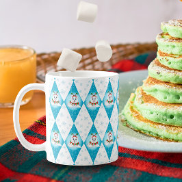 Samoyed Winter Holiday Diamond Pattern Koffiemok