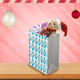 Samoyed Winter Holiday Diamond Pattern Medium Cadeauzakje