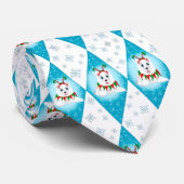 Samoyed Winter Holiday Diamond Pattern Stropdas (Opgerold)