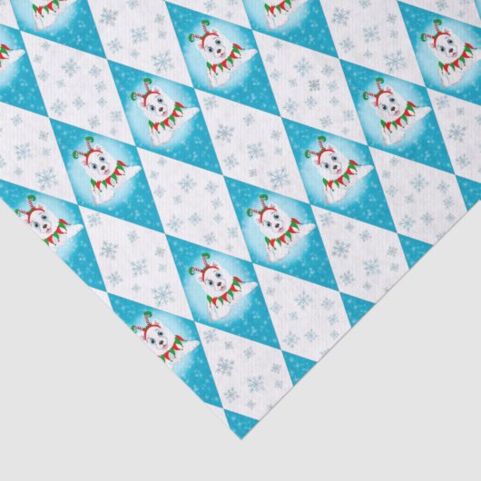 Samoyed Winter Holiday Diamond Pattern Tissuepapier (Detail)