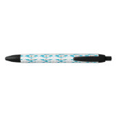 Samoyed Winter Holiday Diamond Pattern Zwarte Inkt Pen (Achterkant)