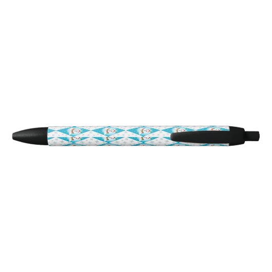 Samoyed Winter Holiday Diamond Pattern Zwarte Inkt Pen (Achterkant)