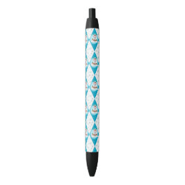 Samoyed Winter Vakantie Diamant Patroon Zwarte Inkt Pen