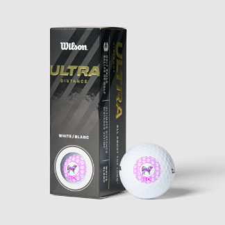 Samoyed Witte Hond Silhouette Poot Roze PY&B Golfballen