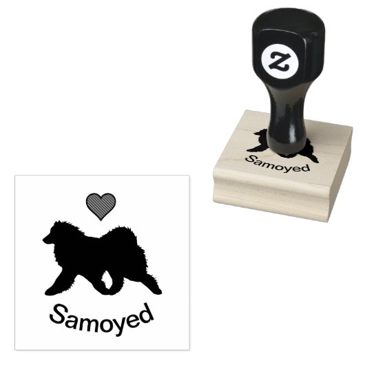 Samoyed Wood Art Stamp; Rubber Stamp Rubberstempel (Gestempeld)