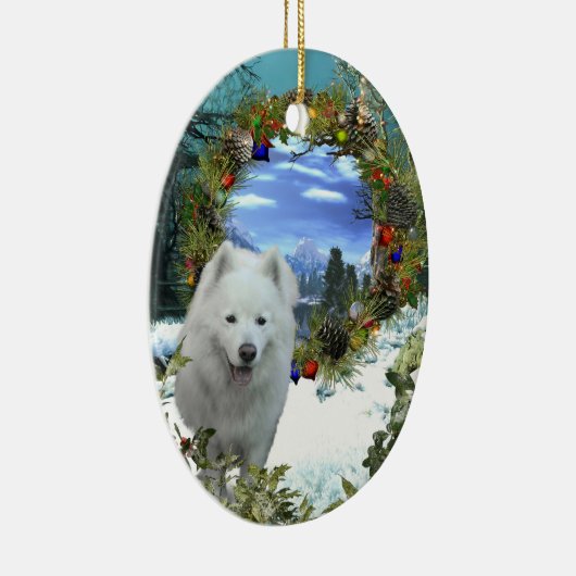 Samoyed World Keramisch Ornament (Rechts)