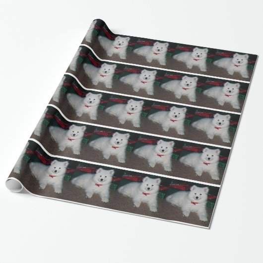 Samoyed Wrapping Paper Cadeaupapier (Uitgerold)
