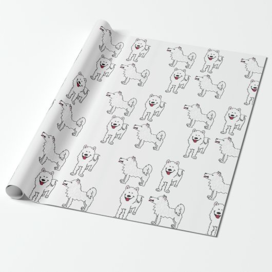 Samoyed Wrapping Paper Cadeaupapier (Uitgerold)