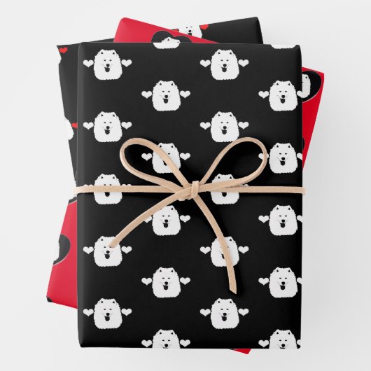 Samoyed Wrapping Paper Sheet Set (In situ)