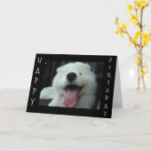 SAMOYED ZEGT SAVE ME CAKE / IK HOU VAN ONZE VERJAA KAART (Gele Bloem)