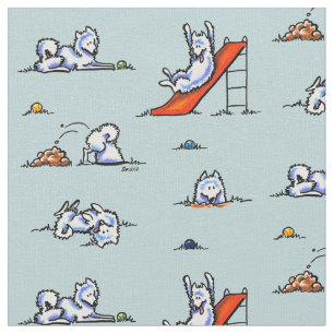 Samoyeds afspelen, aanraking met Blauwgroen Stof