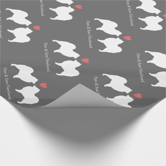 Samoyeds Weddenschap met aangepaste tekst Cadeaupapier (Hoek)