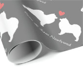 Samoyeds Weddenschap met aangepaste tekst Cadeaupapier (Rol Hoek)