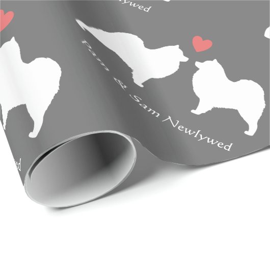 Samoyeds Weddenschap met aangepaste tekst Cadeaupapier (Rol Hoek)