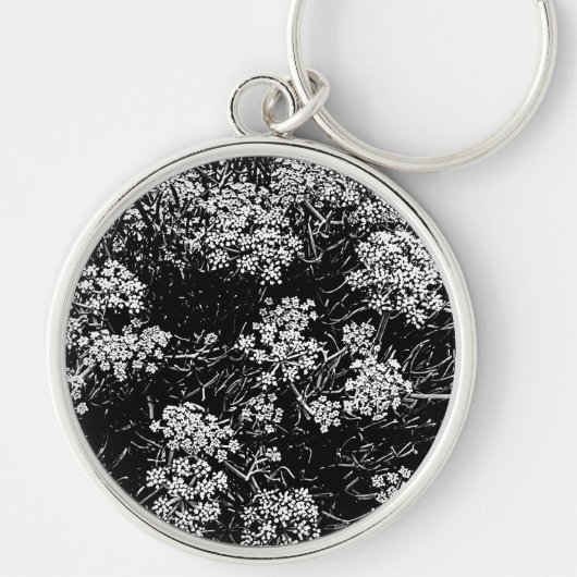 Samphire abstract zwart-wit ontwerp sleutelhanger (Voorkant)