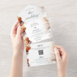 Sample Baho Oranje Kleur Inkt All in One Trouwen All In One Uitnodiging