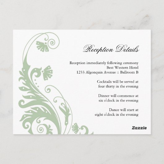 Sample bruiloft Briefkaart voor Jen (Achterkant)