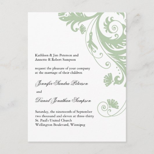 Sample bruiloft Briefkaart voor Jen (Voorkant)