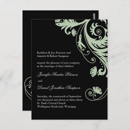 Sample bruiloft Briefkaart voor Jen (Voorkant / Achterkant)