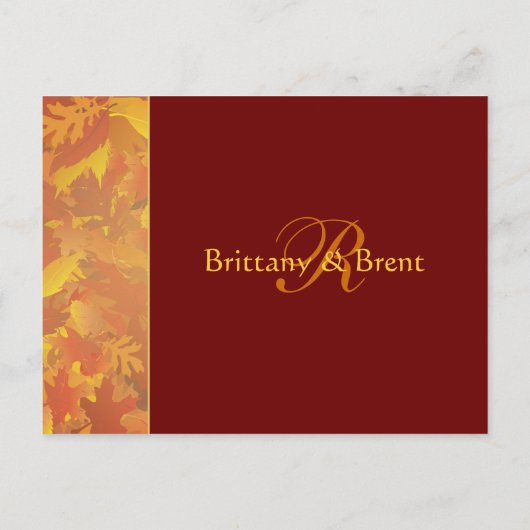 Sample bruiloft uitnodiging - Herfst bladeren (Achterkant)