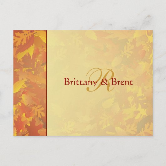 Sample bruiloft uitnodiging - Herfst Mist - Goud Briefkaart (Achterkant)