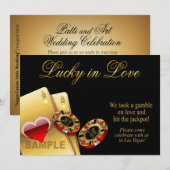 SAMPLE Casino Style Wedding | Papier: linnen Kaart (Voorkant / Achterkant)