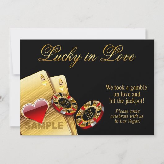 SAMPLE Casino Style Wedding | Papier: linnen Kaart (Voorkant)